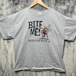 Vintage Bite Me Minnesota XL Shirt Bug Funny Crude Joke Y2K Mosquito